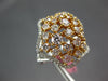 LARGE 2.88CT WHITE & PINK DIAMOND 18KT WHITE & ROSE GOLD 3D CLUSTER FLOWER RING