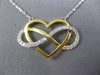 LARGE .56CT DIAMOND 14KT 2 TONE GOLD 3D HEART INFINITY BY THE YARD LOVE NECKLACE