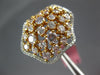 LARGE 2.88CT WHITE & PINK DIAMOND 18KT WHITE & ROSE GOLD 3D CLUSTER FLOWER RING