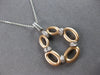 0.35CT DIAMOND 14K WHITE & ROSE GOLD 3D FLOWER MULTI OVAL FLOATING PENDANT #27903