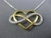 LARGE .56CT DIAMOND 14KT 2 TONE GOLD 3D HEART INFINITY BY THE YARD LOVE NECKLACE