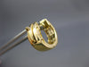 ESTATE WIDE .52CT DIAMOND 18KT YELLOW GOLD 3D CLASSIC 3 ROW HUGGIE EARRINGS