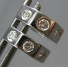 0.25CT DIAMOND 14K WHITE GOLD ROUND 3 STONE ETOILE HEXAGON HUGGIE EARRINGS #27865