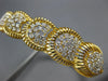 WIDE 1.12CT DIAMOND 14KT YELLOW GOLD MULTI CLUSTER SEMI MOON FUN BANGLE BRACELET