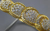 WIDE 1.12CT DIAMOND 14KT YELLOW GOLD MULTI CLUSTER SEMI MOON FUN BANGLE BRACELET