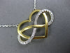 LARGE .56CT DIAMOND 14KT 2 TONE GOLD 3D HEART INFINITY BY THE YARD LOVE NECKLACE