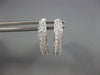 ESTATE .52CT DIAMOND 18K WHITE GOLD 3 ROW OVAL LEVERBACK HUGGIE HANGING EARRINGS