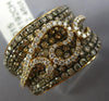 2.46CT WHITE & CHOCOLATE FANCY DIAMOND 18K ROSE GOLD MULTI ROW FILIGREE FUN RING