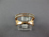 ESTATE 0.32CT DIAMOND 14KT ROSE GOLD 3D CLASSIC DOUBLE BAR FUN RING