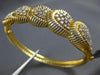WIDE 1.12CT DIAMOND 14KT YELLOW GOLD MULTI CLUSTER SEMI MOON FUN BANGLE BRACELET