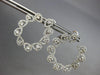 LARGE 2.96CT DIAMOND 14KT WHITE GOLD LEAF CIRCULAR HOOP CLIP ON HANGING EARRINGS