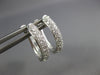 ESTATE .52CT DIAMOND 18K WHITE GOLD 3 ROW OVAL LEVERBACK HUGGIE HANGING EARRINGS