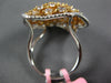 LARGE 2.88CT WHITE & PINK DIAMOND 18KT WHITE & ROSE GOLD 3D CLUSTER FLOWER RING