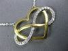 LARGE .56CT DIAMOND 14KT 2 TONE GOLD 3D HEART INFINITY BY THE YARD LOVE NECKLACE