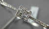 1.68CT DIAMOND 14KT WHITE GOLD ROUND & BAGUETTE CLUSTER SQUARE FLEXIBLE BRACELET