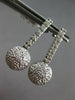 ESTATE .44CT DIAMOND 14KT WHITE GOLD CLUSTER CIRCULAR SEMI DOME HANGING EARRINGS