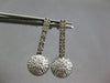 ESTATE .44CT DIAMOND 14KT WHITE GOLD CLUSTER CIRCULAR SEMI DOME HANGING EARRINGS