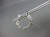 LARGE 2.96CT DIAMOND 14KT WHITE GOLD LEAF CIRCULAR HOOP CLIP ON HANGING EARRINGS