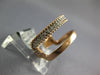 ESTATE 0.32CT DIAMOND 14KT ROSE GOLD 3D CLASSIC DOUBLE BAR FUN RING