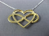 LARGE .56CT DIAMOND 14KT 2 TONE GOLD 3D HEART INFINITY BY THE YARD LOVE NECKLACE