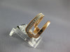 ESTATE 0.32CT DIAMOND 14KT ROSE GOLD 3D CLASSIC DOUBLE BAR FUN RING