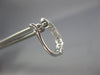ESTATE .52CT DIAMOND 18K WHITE GOLD 3 ROW OVAL LEVERBACK HUGGIE HANGING EARRINGS