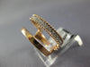 ESTATE 0.32CT DIAMOND 14KT ROSE GOLD 3D CLASSIC DOUBLE BAR FUN RING