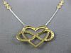 LARGE .56CT DIAMOND 14KT 2 TONE GOLD 3D HEART INFINITY BY THE YARD LOVE NECKLACE