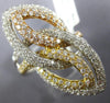 LARGE 2.09CT DIAMOND 18KT TRI COLOR GOLD MULTI ROW MARQUISE SHAPE LOVE KNOT RING