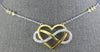 LARGE .56CT DIAMOND 14KT 2 TONE GOLD 3D HEART INFINITY BY THE YARD LOVE NECKLACE
