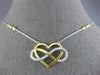 LARGE .56CT DIAMOND 14KT 2 TONE GOLD 3D HEART INFINITY BY THE YARD LOVE NECKLACE