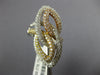 LARGE 2.09CT DIAMOND 18KT TRI COLOR GOLD MULTI ROW MARQUISE SHAPE LOVE KNOT RING