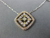 .43CT DIAMOND 14KT WHITE & ROSE GOLD 3D SQUARE FLOWER BY THE YARD LOVE NECKLACE