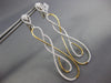 ESTATE LARGE .69CT DIAMOND 18KT 2 TONE GOLD INFINITY TEAR DROP HANGING EARRINGS