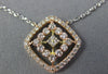 .43CT DIAMOND 14KT WHITE & ROSE GOLD 3D SQUARE FLOWER BY THE YARD LOVE NECKLACE