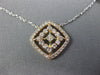 .43CT DIAMOND 14KT WHITE & ROSE GOLD 3D SQUARE FLOWER BY THE YARD LOVE NECKLACE