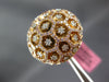 EXTRA LARGE 1.46CT WHITE & PINK DIAMOND 18KT ROSE GOLD MULTI FLOWER OCTAGON RING