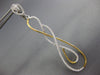 ESTATE LARGE .69CT DIAMOND 18KT 2 TONE GOLD INFINITY TEAR DROP HANGING EARRINGS
