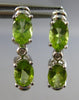 ESTATE 1.30CT DIAMOND & AAA PERIDOT 14KT WHITE GOLD HOOP HANGING EARRINGS #27907