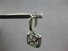 ESTATE .79CT DIAMOND 14K WHITE GOLD OPEN FILIGREE SQUARE FLOWER HANGING EARRINGS