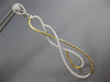 ESTATE LARGE .69CT DIAMOND 18KT 2 TONE GOLD INFINITY TEAR DROP HANGING EARRINGS