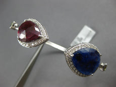 10.75CT DIAMOND SAPPHIRE GARNET & GREEN AMETHYST 14KT WHITE GOLD BANGLE BRACELET