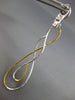 ESTATE LARGE .69CT DIAMOND 18KT 2 TONE GOLD INFINITY TEAR DROP HANGING EARRINGS