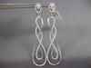 ESTATE LARGE .69CT DIAMOND 18KT WHITE GOLD INFINITY TEAR DROP HANGING EARRINGS