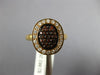 ESTATE .48CT WHITE & ORANGE DIAMOND 18K ROSE GOLD 3D CLUSTER OVAL HALO LOVE RING