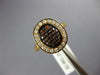 ESTATE .48CT WHITE & ORANGE DIAMOND 18K ROSE GOLD 3D CLUSTER OVAL HALO LOVE RING