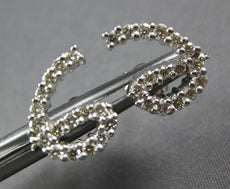 ESTATE .76CT DIAMOND 14KT WHITE GOLD 3D CLASSIC NUMBER SIX #6 FUN STUD EARRINGS