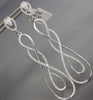 ESTATE LARGE .69CT DIAMOND 18KT WHITE GOLD INFINITY TEAR DROP HANGING EARRINGS