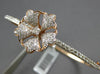 LARGE 1.69CT DIAMOND 14KT WHITE & ROSE GOLD FLOWER SEMI ETERNITY BANGLE BRACELET