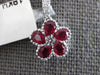 1CT DIAMOND & AAA RUBY 18K WHITE GOLD PEAR SHAPE CLASSIC FLOWER FILIGREE PENDANT